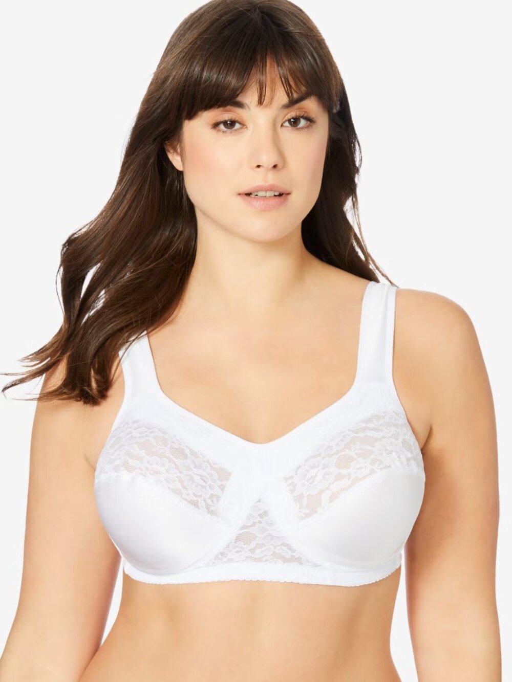 Comfort Choice Women's Size 40B White Full Coverage Easy Enhancer Wireless Bra
